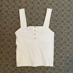 Abercrombie cropped white tank